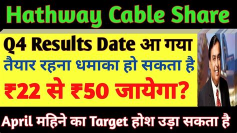 Hathway Cable Share Result Hathway Cable Q Results Date Hathway Cable