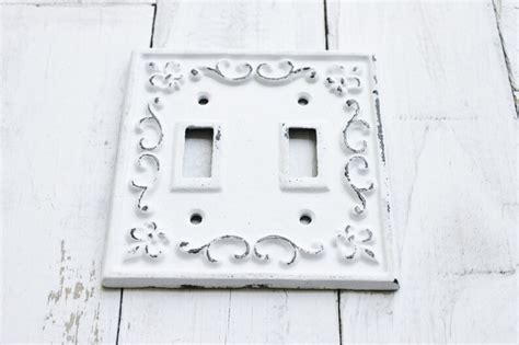 Double Light Switch Cover Plate Cast Iron Fleur De Etsy