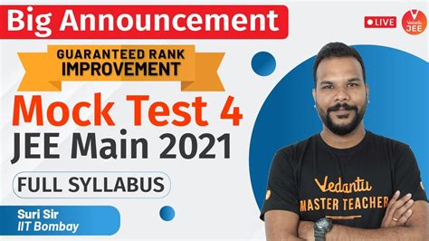 Mock Test 4 For JEE Main 2021 Full Syllabus JEE Physics Big