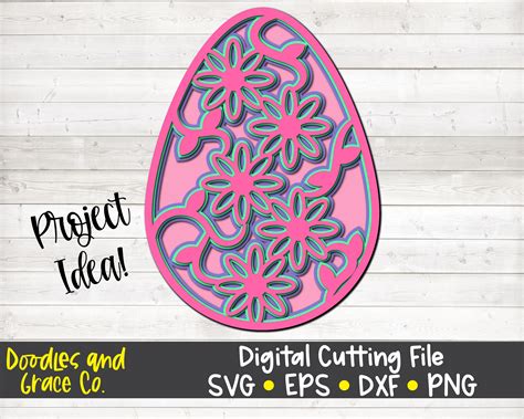 Easter Egg 3D Layered Mandala SVG By Doodles And Grace TheHungryJPEG