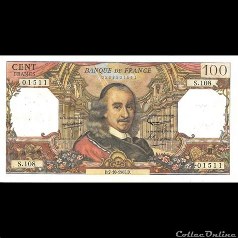 100 Francs Corneille Billets Europe Banque De France XXe