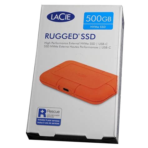 LaCie 500GB Rugged USB 3 2 Gen 2 Type C Portable External NVMe SSD