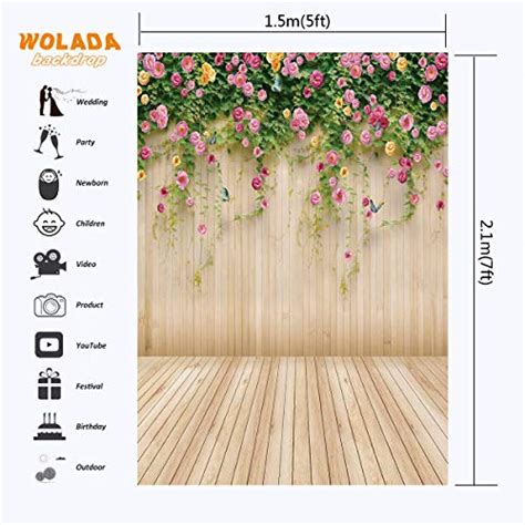 WOLADA 5x7FT Flower Wall Backdrop Spring Backdrop Spring Floral Photo