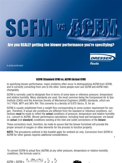 Scfm Vs Acfm Conversion Guide Pdf Gases Applied And Interdisciplinary Physics