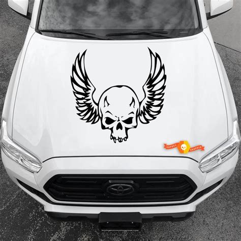 Vinyl Decals Graphic Stickers Car hood Big Skull with Wings drawing Memento Mori 2022 | Vinyl ...