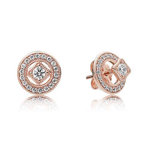 Pandora Ohrstecker Vintage Allure Rose Zirkonia Cz