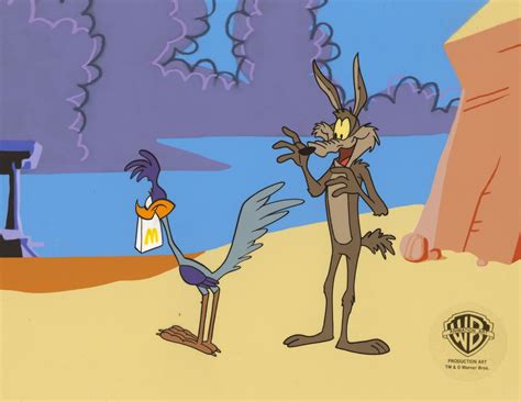 Looney Tunes Original Production Cel Wile E Coyote And Road Runner