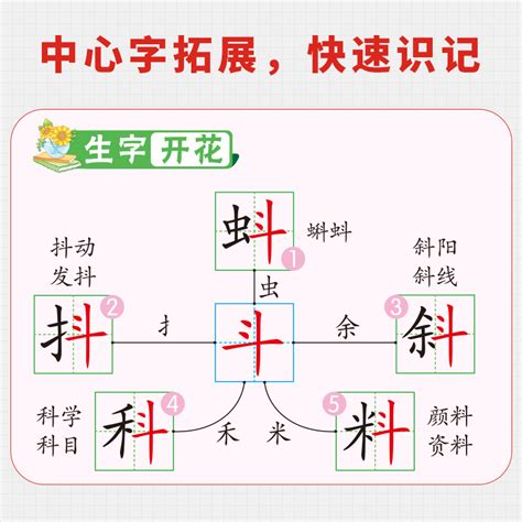 汉知简生字开花汉字速记速写小学生语文1 6年级认识汉字偏旁部首结构思维导图快速记汉字识字练习本练习册汉字速记2000生字 虎窝淘