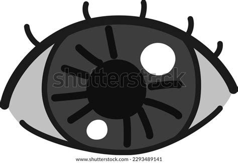 Illustration Red Bloodshot Eyes Black White Stock Vector Royalty Free