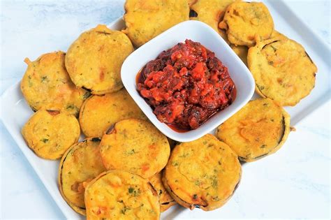 Aubergine Fritters & Spicy Tomato Chutney | Moorlands Eater