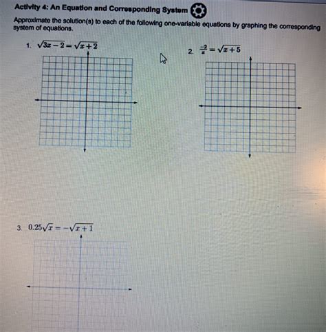 Solved Activity 4 An Equation And Corresponding