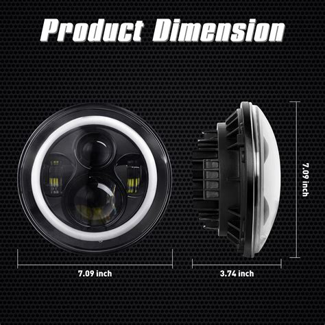 Pcs Inch Round Led Headlights Hi Lo Angel Eyes Turn Light For Gq