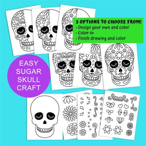 Sugar Skull Printable Craft for Kids – Projects with Kids