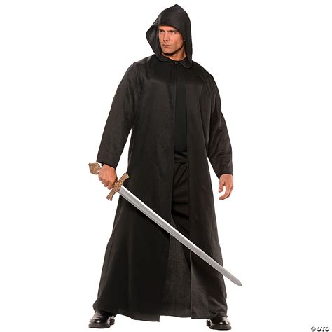 Mens Black Faux Leather Cloak