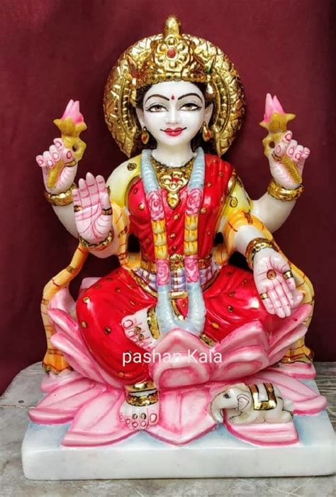 white MARBLE Beautiful Laxmi Maa Statue, for Worship, Size: 12 To 66 ...