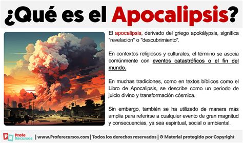 Qué es el Apocalipsis Definición de Apocalipsis