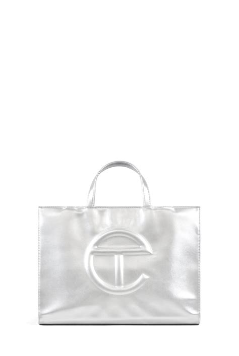 Telfar Medium Shopping Bag Silver Soop Soop