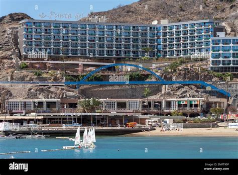 PUERTO RICO, GRAN CANARIA, CANARY ISLANDS - MARCH 9 : View of the beach ...