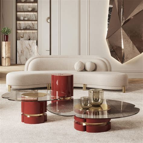 Modern Lacquered Coffee Table Set - Juliettes Interiors