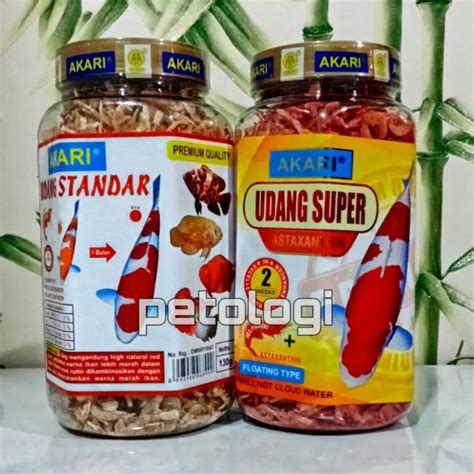 Jual Akari Udang Standar Super Astaxanthin 130 Gram Pakan Ikan Predator