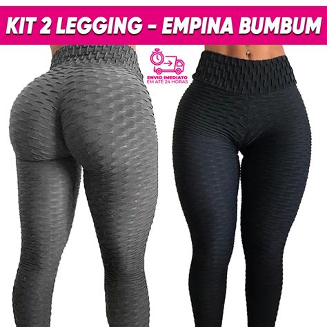 Kit Cal A Legging Bolha Cinza Cores Suplex De Compress O C S