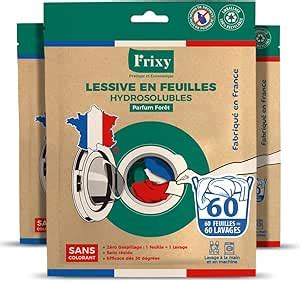 LESSIVE EN FEUILLES HYDROSOLUBLES FRIXY 3 Amazon Fr Epicerie