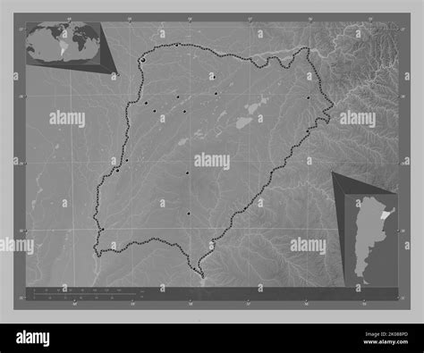 Corrientes Province Of Argentina Grayscale Elevation Map With Lakes