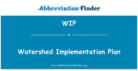 Wip Definition Watershed Implementation Plan Abbreviation Finder