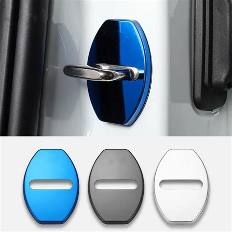 Pcs Stainless Steel Car Door Lock Covers Protector Door Buckle