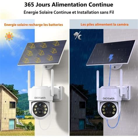 Cam Ra De Surveillance Ext Rieure Sans Fil Solaire K Mp Camera