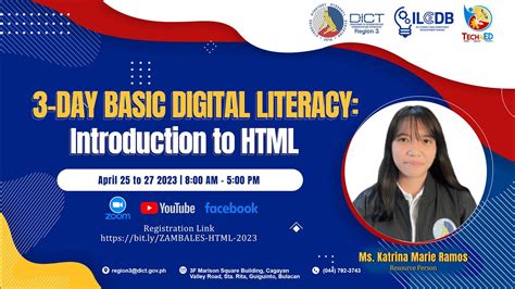 Day 1 3 Day Basic Digital Literacy Training Of Hypertext Markup