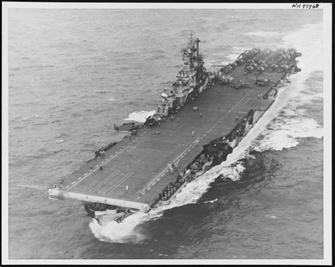 U.S. Navy aircraft carrier USS Intrepid (CV-11) operating in the ...