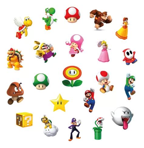 Figuritas De Coroplast Mario Bros 22 Pz Para Decoración Envío gratis