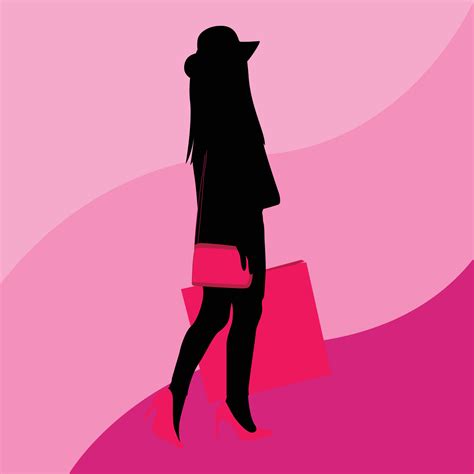 Silhouette of a woman with shopping bags 7486538 Vector Art at Vecteezy