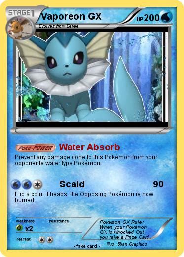 Pokémon Vaporeon Gx 2 2 Water Absorb My Pokemon Card