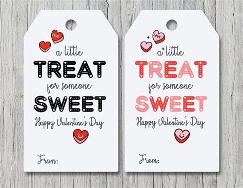 Valentines Day Gift Tags Treat Bag Tags Valentine Tags Printable