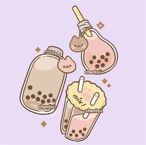 Kawaii Boba Milk Tea Wallpaper