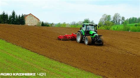 Uprawa Rozsiewanie Nawozu I Siew Kukurydzy 2017 Zetor Deutz Fahr