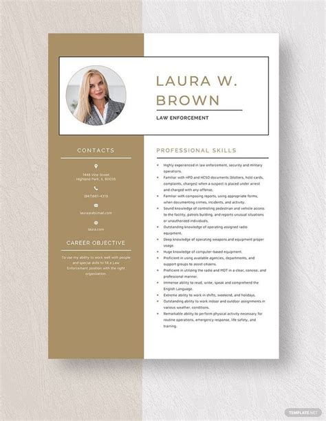 Free Law Enforcement Resume Template Resume Law Enforcement Resume