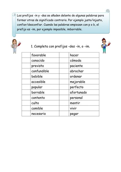 Ficha Online De Prefijos Para Tercero De Primaria Puedes Hacer Los