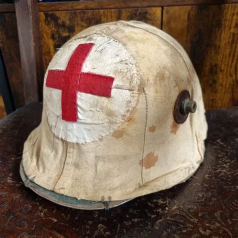 Ww German Army Stahlhelm Helmet M Red Cross Medic With Cover