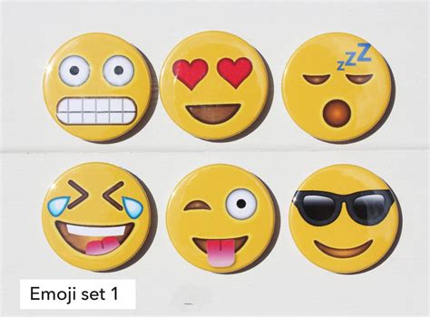 Emoji Magnet T Set 6 Magnets Emoji Button Emoji Emblem Smiley