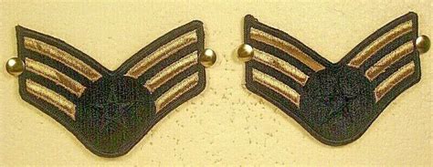 Us Air Force Male Senior Airman Sra Rank Insignia Stripes Full Colored