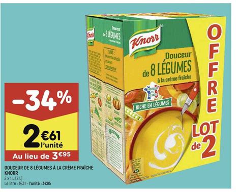 Promo Douceur De 8 Légumes à La Crème Fraîche Knorr chez Leader Price