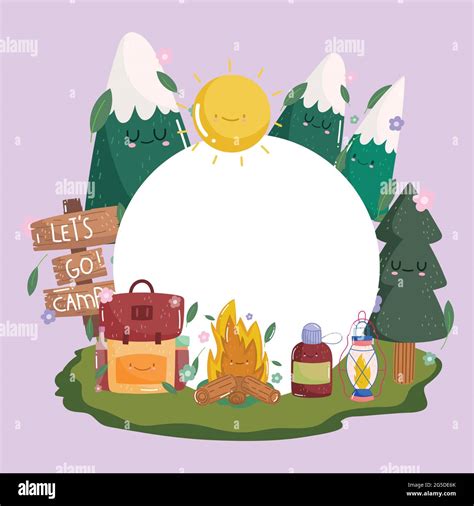 cartoon cute camping Stock Vector Image & Art - Alamy