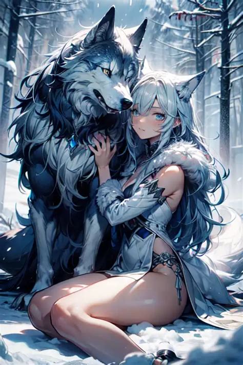 Anime Snow Wolf Girl