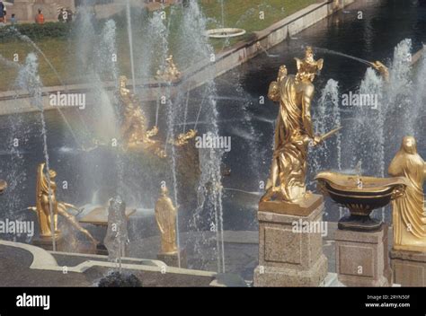 Russia Grand Cascade Fountains At Peterhof Grand Palace At