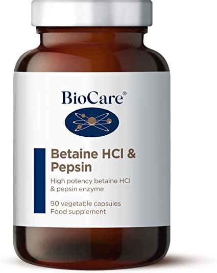 Biocare Betaine Hcl Pepsin High Potency Betaine Hydrochloride