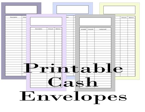 Printable Cash Envelopes