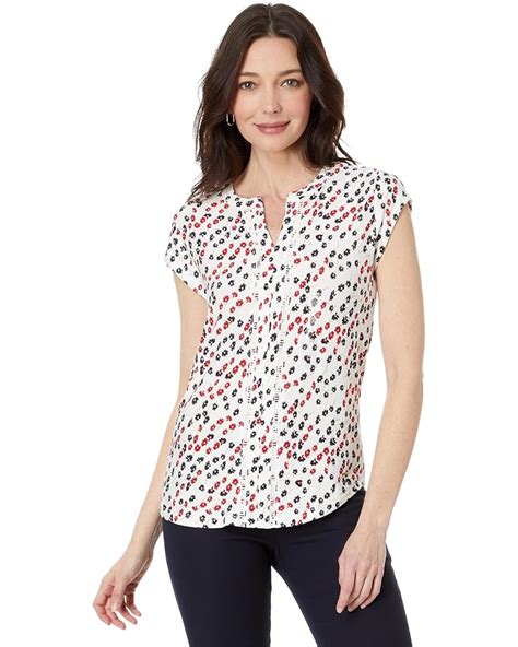 Women S Tommy Hilfiger Ditsy Floral Split Neck Blouse Zappos